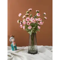 在飛比找ETMall東森購物網優惠-仿真玫瑰花裝飾高檔花束假花擺件客廳插花餐桌擺設小玫瑰花苞干花