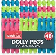48pk Heavy Duty Plastic Dolly Pegs for Washing Line | Strong Clothes Pegs