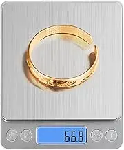 Small Digital Food Scale Ounce/OZ and Gram Scale, Kitchen Scale 3000g/0.1g High Precision for Baking, Soap Making, Jewelry, Includes 2 Trays and Batteries, 9 Units, Tare Function, Easy to Store