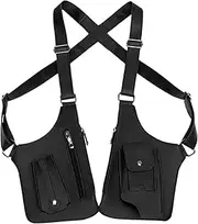 [Generic] Double Shoulder Armpit Bag for Men, Shoulder Purse Holster Bag with Double Shoulder Strap