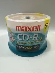 NEW 50 Pack Maxell Color CD-R 700MB, 48x-80 Min. Recordable Disc Or FUN Crafts