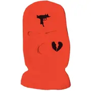 Nevenka 3 Hole Uzi Balaclava Knitted Full Face Cover Ski Mask Winter Windproof Neck Warmer-Orange