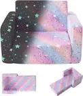 Kids Sofa, Glow in the Dark Toddler Chairs Children'S 2 in 1 Convertible Sofa to