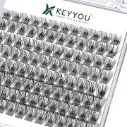 Lash Clusters 96 Pcs Cluster Lashes D Curl 8-16MIX DIY Lash Extensions Eyelash Clusters,KEYYOU Volume Wispy Individual Lashes Soft&Comfortable Easy DIY at Home(Y13,D-8-16MIX)