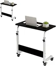 Bedside Laptop Desk, Liftable Bedside Table 60 X 40cm Space Saving C Shape for Dining Room (Black)