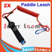 2 Set Kayak Paddle Leash Compass Canoe Fishing Rod Boating Safety Coiled Lanyard