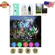Solar Wind Spinner with Color-Changing LED Glass Ball - 6.5FT Outdoor Decor