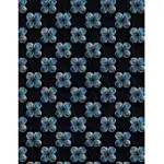 CORNELL NOTES NOTEBOOK: BLUE BLACK FLORAL - LARGE 8.5