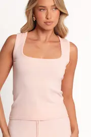 [PUP14] Beatrice Knitted Top - Peach S Peach