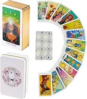 Atesswy Britt's Third Eye Tarot Deck in A Tin - 78 Tarot Cards (Limited Edition Gold Gilded)