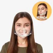 [50PCS Clear film Protective Mouth Reusable Cover Sanitary, APL2393