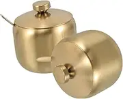 Cabilock 2pcs Creative Stainless Steel Spice Jars with Lids Multi Purpose Seasoning Containers for Sugar Salt and Spices Elegant Design for Kitchen Counter Dining Table