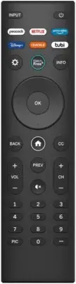 New Vizio XRT140 Remote XRT140L W/ Peacock/Netflix/Prime/Disney+/Crackle/Tubi