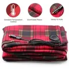 Fast&Uniform Heating - Electric Car Blanket - Great for Cold Weather, Plaid Red