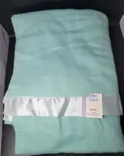 NEW Vintage Beacon Blanket Twin 72X84- Light Teal Blue Made In USA