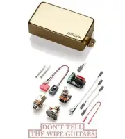 EMG 60AX GOLD SOLDERLESS HUMBUCKER GUITAR PICKUP SHORT SHAFT POTS & WIRING