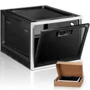 Storage Box With Lock , Medicine Lock Box Lockable Box, Lockable For Refrigerator Classification, Lock Box For Medicine, Food And Home Safety Black