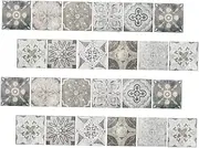 OSALADI 24pcs Tile Wall Stickers Hangings Tape Wainscoting Effect Decals Sticky Floor Tiles Room Removable Rugs Decor Wallpaper Carpet Tiles Vintage Ornaments Laminate Flooring PVC