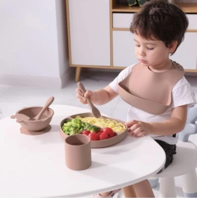 WAFA 6 Pack Baby Feeding Set,Silicone Toddler Weaning Feeding Supplies Set.