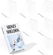 Fulasun 6Pcs Acrylic Book Stand Clear,Book Display Holder Stable Acrylic Book Display Easel Stackable Book Stand Reusable Multipurpose Bookstand for Displaying Pictures Magazine Album Artworks