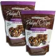 Snack Factory Dark Chocolate Pretzel Crisps Drizzlers 5.5 Ounce, 2 Packs