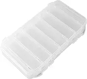 Zxpjkyu Double-sided Lure Box Container Large Capacity Multiple Function Lightweight Clear Fishing Tool Organizer Tackle Storage Tray, 19.5x11.5x3.5cm