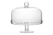 Ecology Tableware Soda Lime Glass Classic Elegant Cake Stand w Dome 28cm