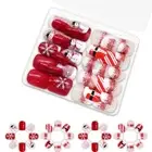 48Pcs Press on Snowman Snowflake Nails Ornament For Christmas Gatherings