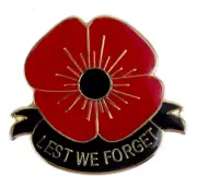 Anzac Day Lest We Forget Poppy Badge Remembrance Lapel Pin Brooch Gift 3 x 2.7cm
