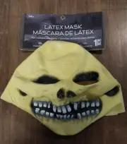 Adult Yellow Skeleton Mask NWT
