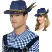 A891 Unisex Authentic Bavarian Beer Oktoberfest Mini Costume Hat with Feathers