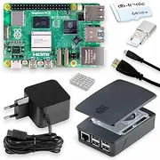Raspberry Pi 5 8 GB Starter Kit, Black, 27 W USB-C Power Supply, Case with Fan, 64 GB microSD, 4K Micro HDMI Cable 1 m/Raspberry Pi 5 8 GB RAM