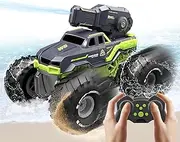 B-Qtech Amphibious Remote Control Car, RC Car with Shoot Water Toys, Stunt Vehicle Radio Controlled Car 360° Waterproof Water Cannon Truck Toy Kids Gifts for 6+ Years Boys Girls