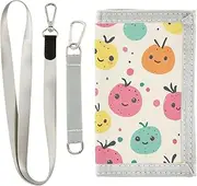 [Yoogain] Cartoon Childish Cute Fruits mens wallets for male pop billfold with lanyard, cartoon childish cute fruits, 1 size, Fashion