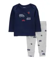 Carter's Baby Boys' 3-Piece Red/bl Long Sleeve Bodysuit & Pants Outfit Set 12 M