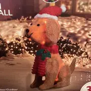 Goldendoodle 20” Santa Hat Christmas Yard Art Light Up Dog Doodle Decor Puppy