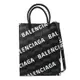 BALENCIAGA 巴黎世家 693805 滿版LOGO印花兩用紙袋包.黑