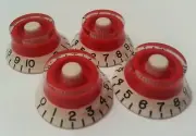 4 Guitar CTS Split shaft top hat volume / tone knobs. Red/Black/White JAT