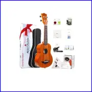 21'' Soprano Ukulele - Solid Mahogany with Beginner Accessories & Tuner Kit