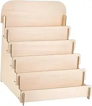 Perfeclan Card Display Stand Desktop Storage Rack Wood Shelf Business Card Holder for Postcards Photo Brochure Holder Table Cosmetics