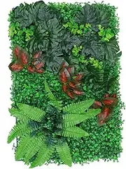 Kisangel Artificial Hedges Fence Grass Wall Garden Grass Panel for Backyard Decor Grass Tabletop Synthetic