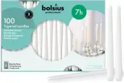 BOLSIUS White Taper Candles 100 Count Bulk Pack - 10 Inch Dinner Candle