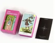 Tarot Cards Pink Border Deck Guidebook for Beginners, Classic Rider-Waite