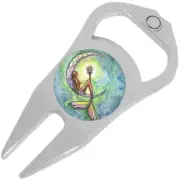Mermaid Crescent Moon Golf Ball Marker Divot Repair Tool Bottle Opener