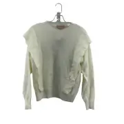 Philosophy Cream Women's Flutter Knit Wool Blend Pullover Sweater S NWT