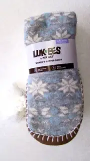 NEW LUK-EES by MUK LUKS Sweater Slipper Socks Women's L/XL (8-10)