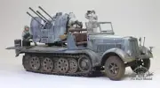 PreSale German 20mm Flakvierling SdKfz 7/1 /w 05 crews 1:35 Pro Built Model