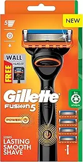 Gillette Fusion5 Razor 1 count Replacement cartridge 4 count + Wall Hanger, Shave Care