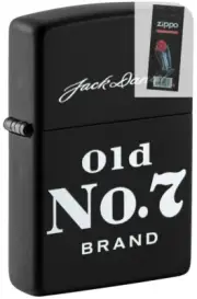 Zippo 49823 Jack Daniels Old No 7 Black Matte Lighter + FLINT PACK