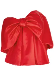 Simone Rocha One-shoulder bow Satin top - Red - 6 (UK6 / XS) 6 (UK6 / XS)